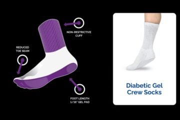 Diabetic crew socks folded on white linen in soft natural light